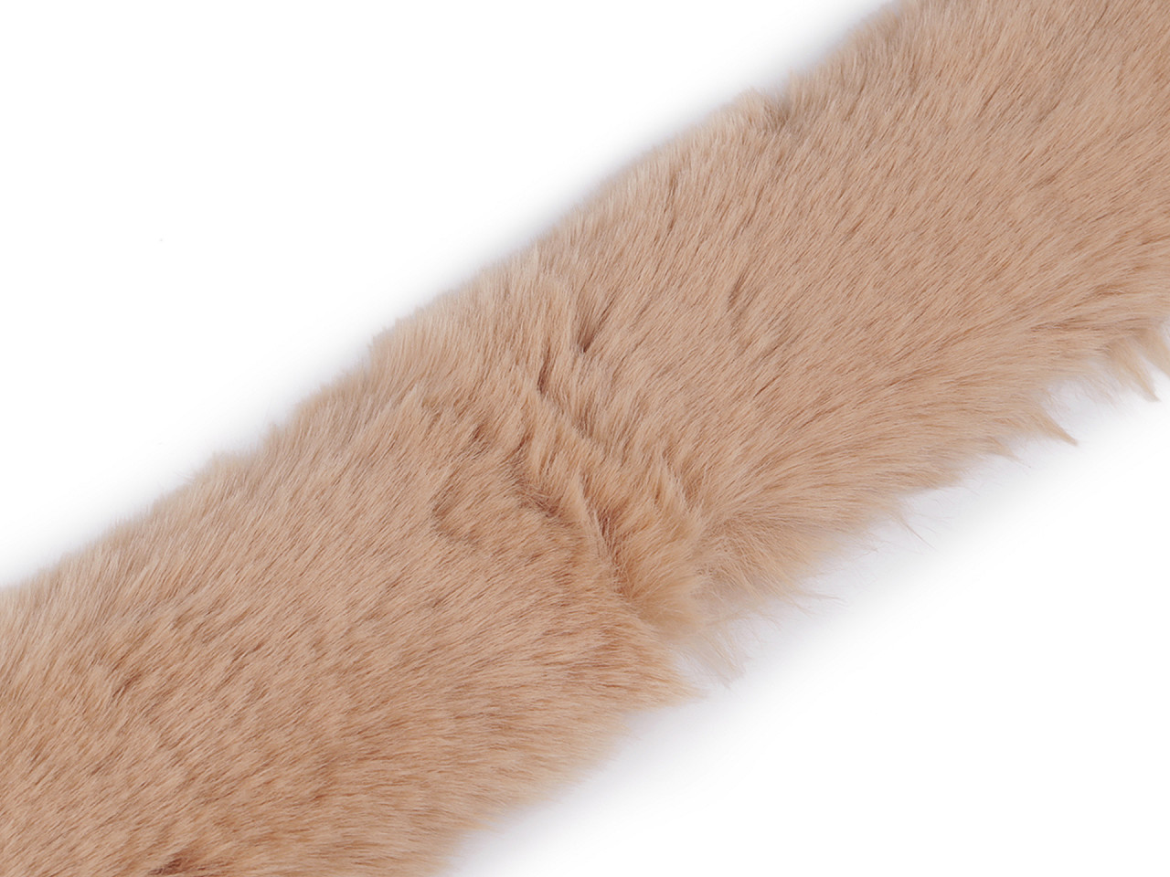 Sew-on clothing / decorative fur, width 5 cm, beige camel, 1 pc