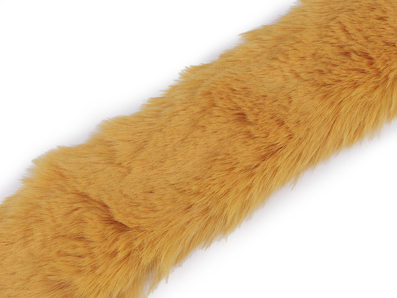 Sew-on clothing / decorative fur, width 5 cm, mustard, 1 pc