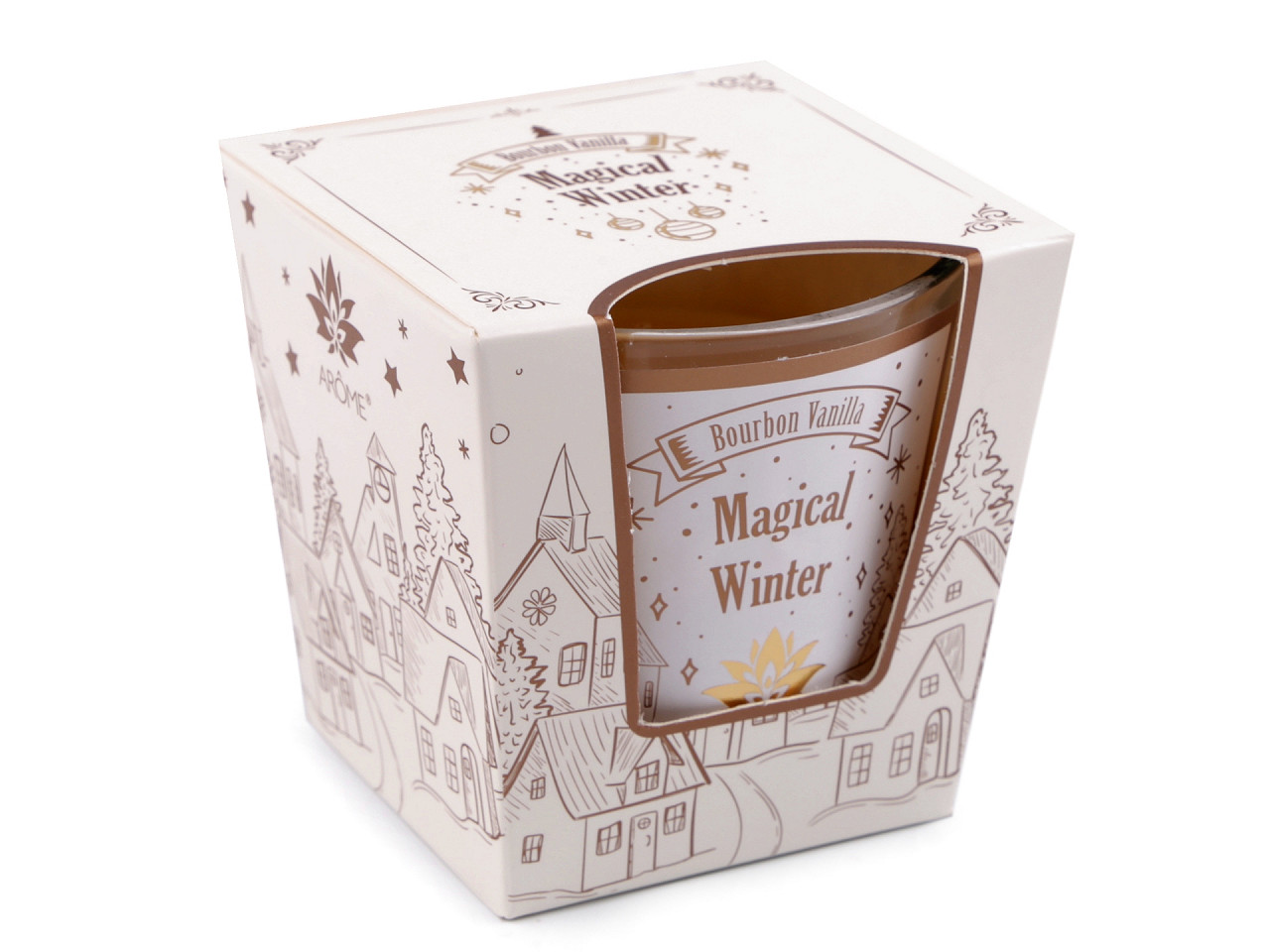 Vonná svíčka ve skle 120 g, střední, 6 (Angel Wings) krémová světlá