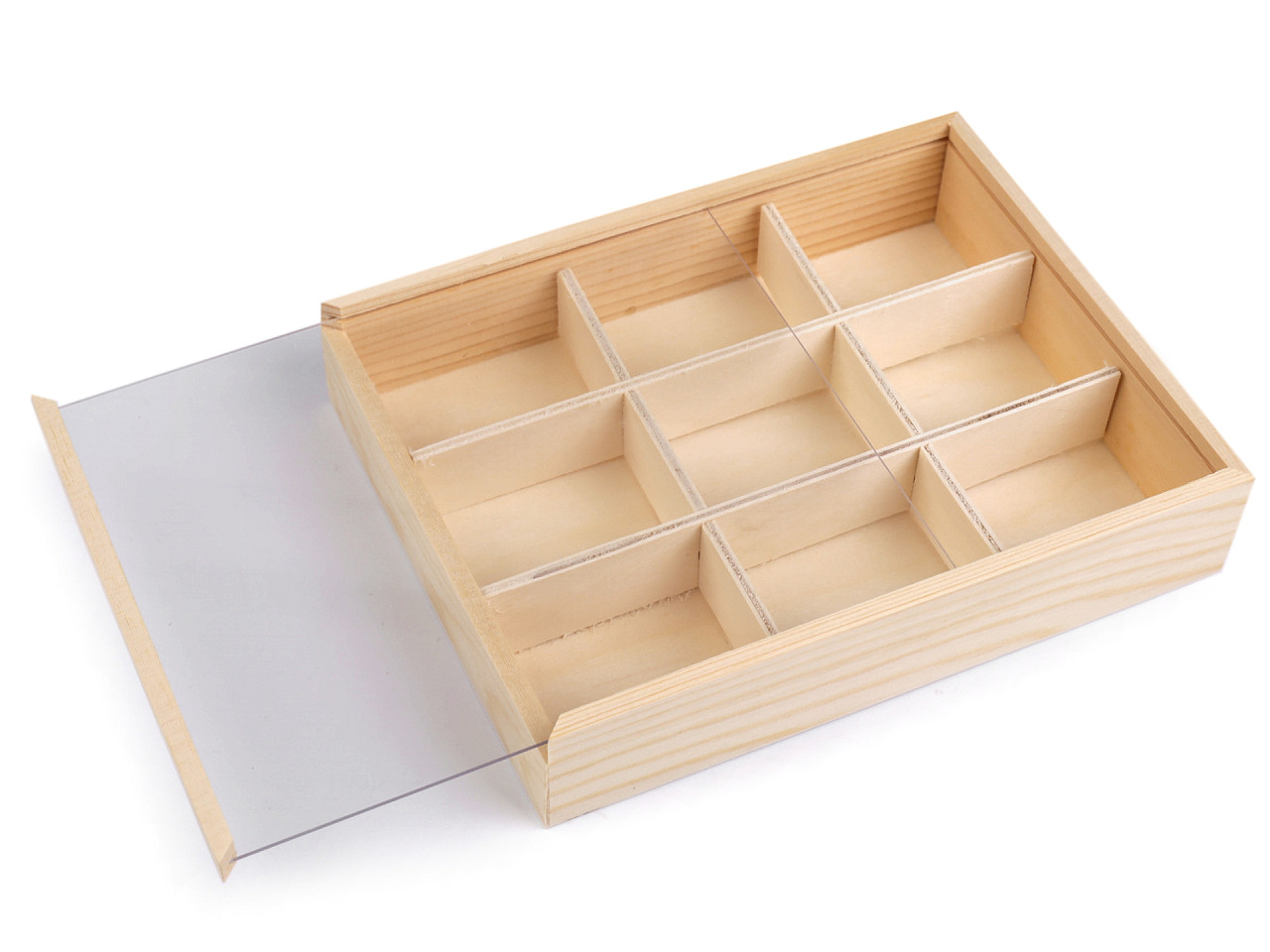 Dřevěný box / organizér s posuvným víkem, malé, přírodní sv.
