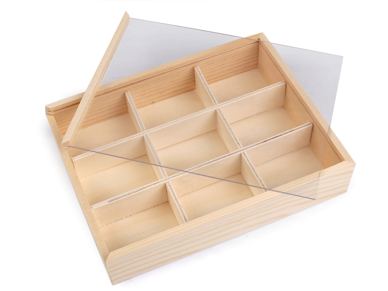 Dřevěný box / organizér s posuvným víkem, malé, přírodní sv.