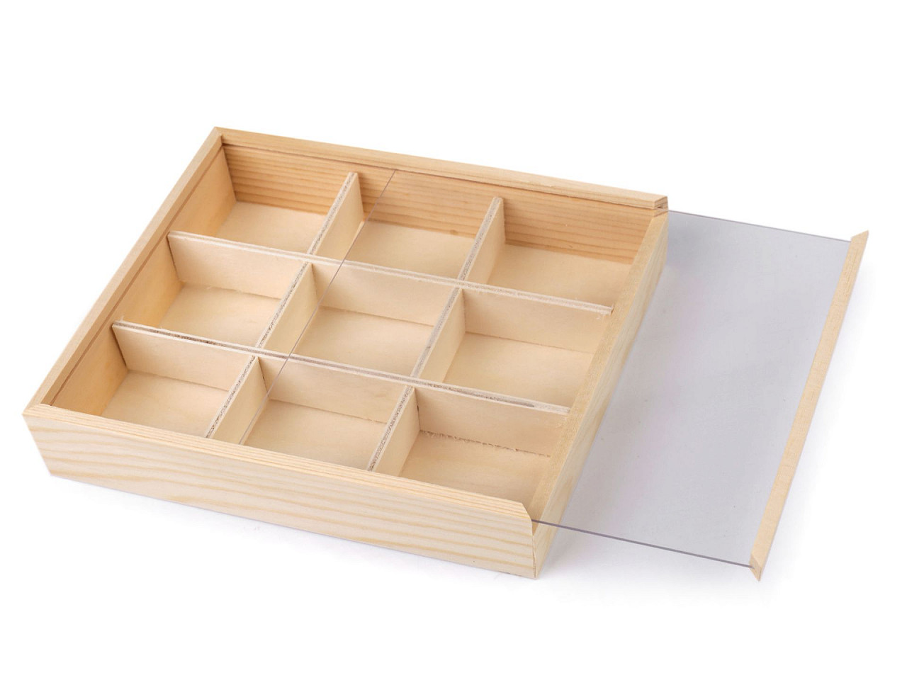 Drevený box / organizér s posuvným vekom