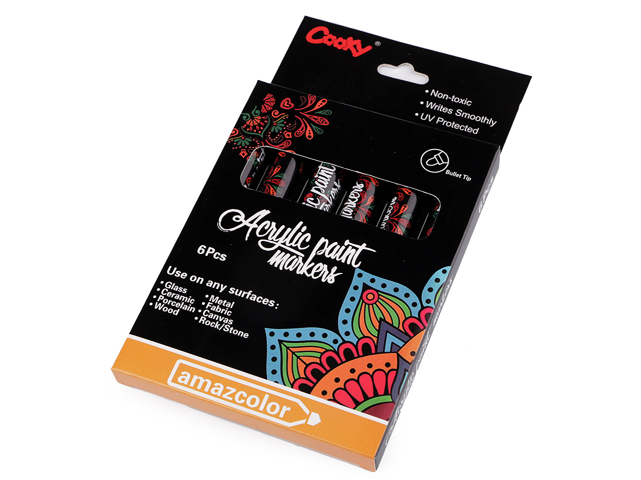 Akrylová fixa / popisovač sada 6 ks, 1-2 mm
