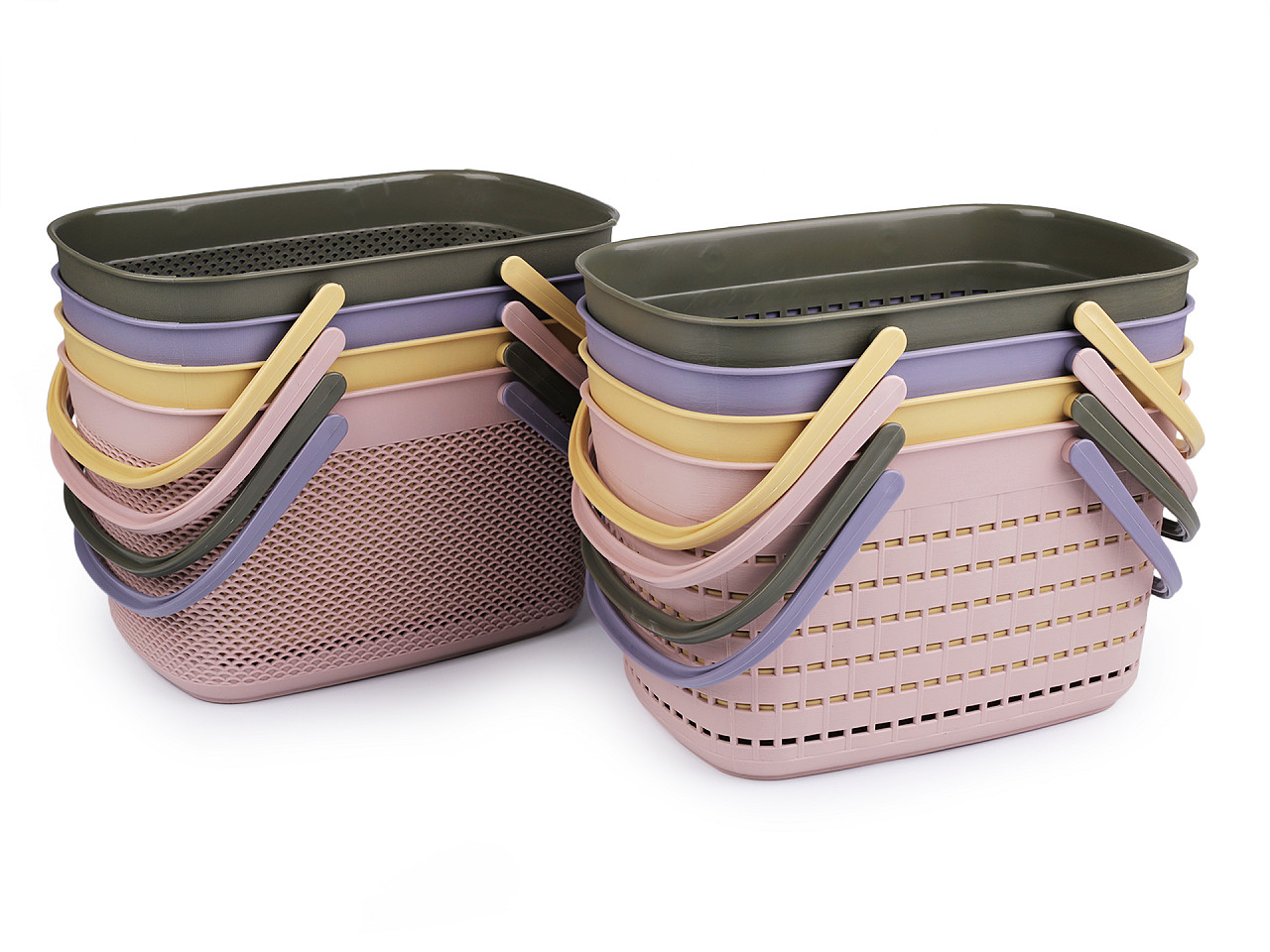 Plastový košík 18,5x28 cm, střední, 10 zelená khaki