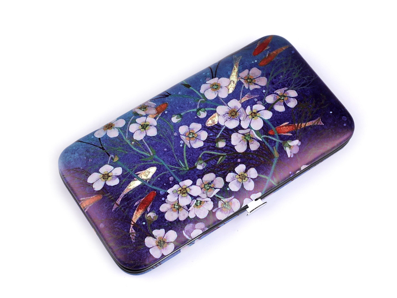 Maniküre-Set mit Blumenmuster, blau-violett, 1 Stk.