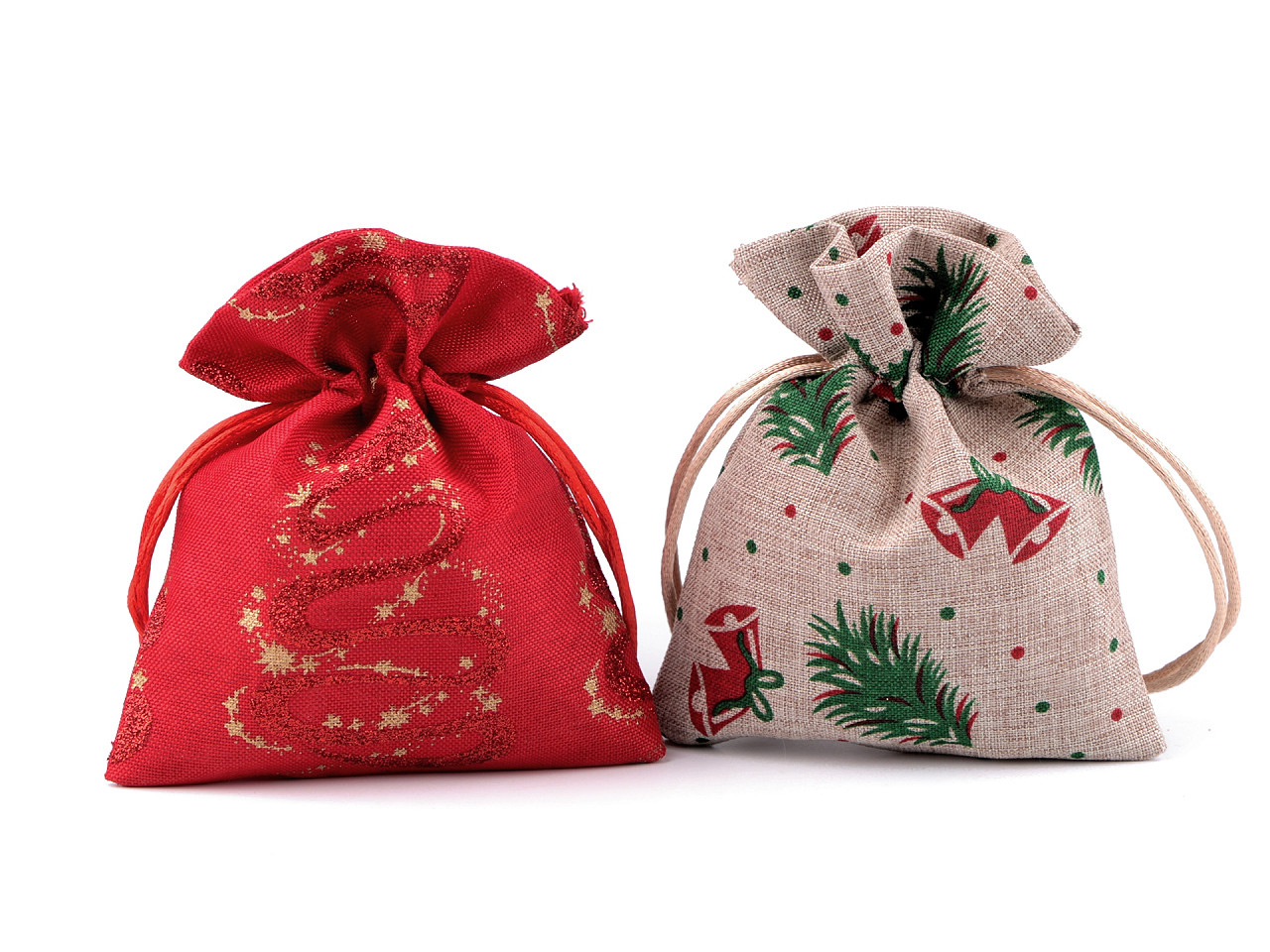 Vianočné darčekové vrecúško 10x13 cm imitácia juty