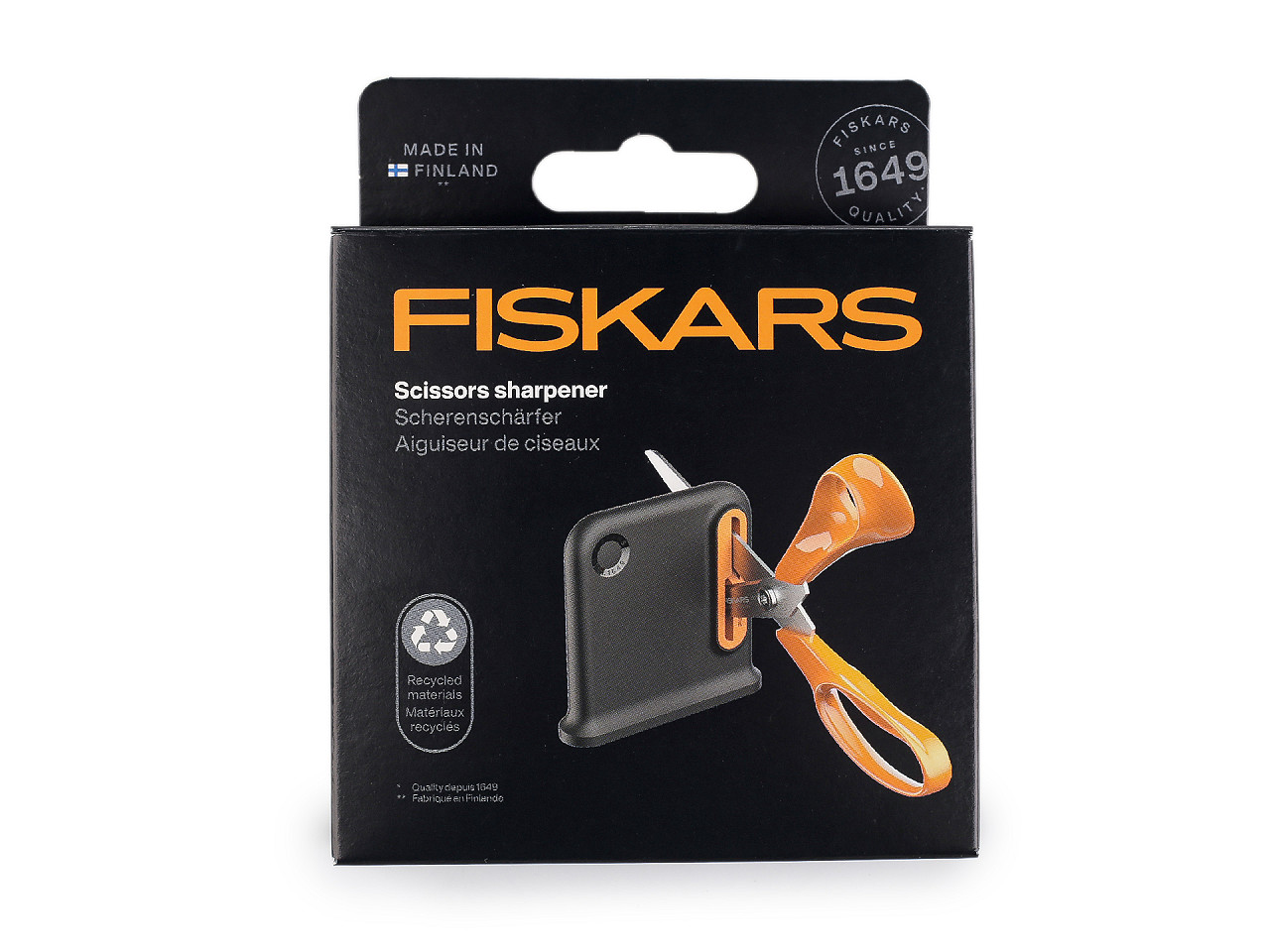 Ostřič nůžek Fiskars, střední, 2 černá