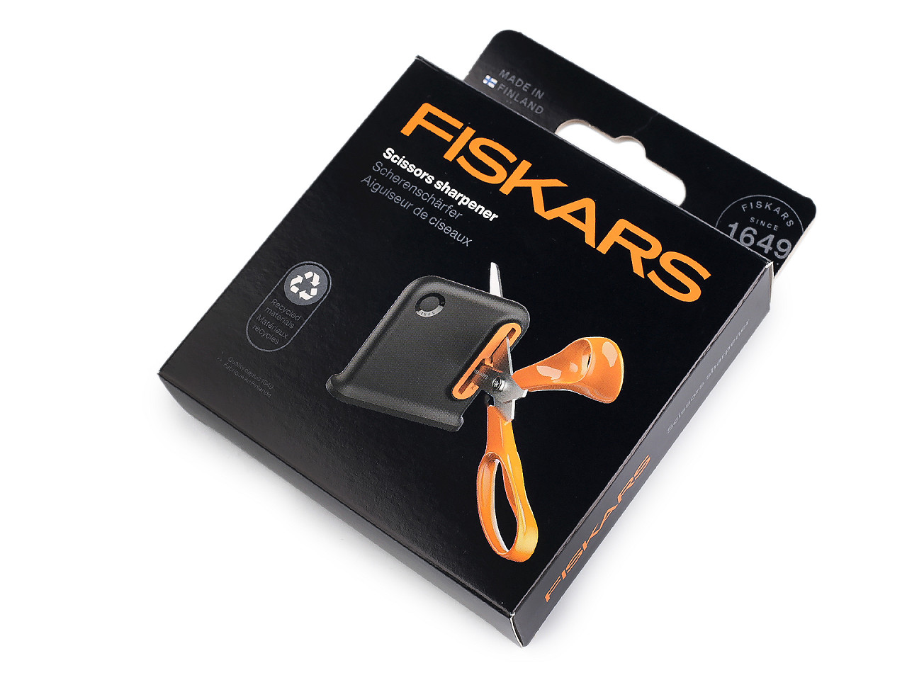 Ostřič nůžek Fiskars, střední, 2 černá