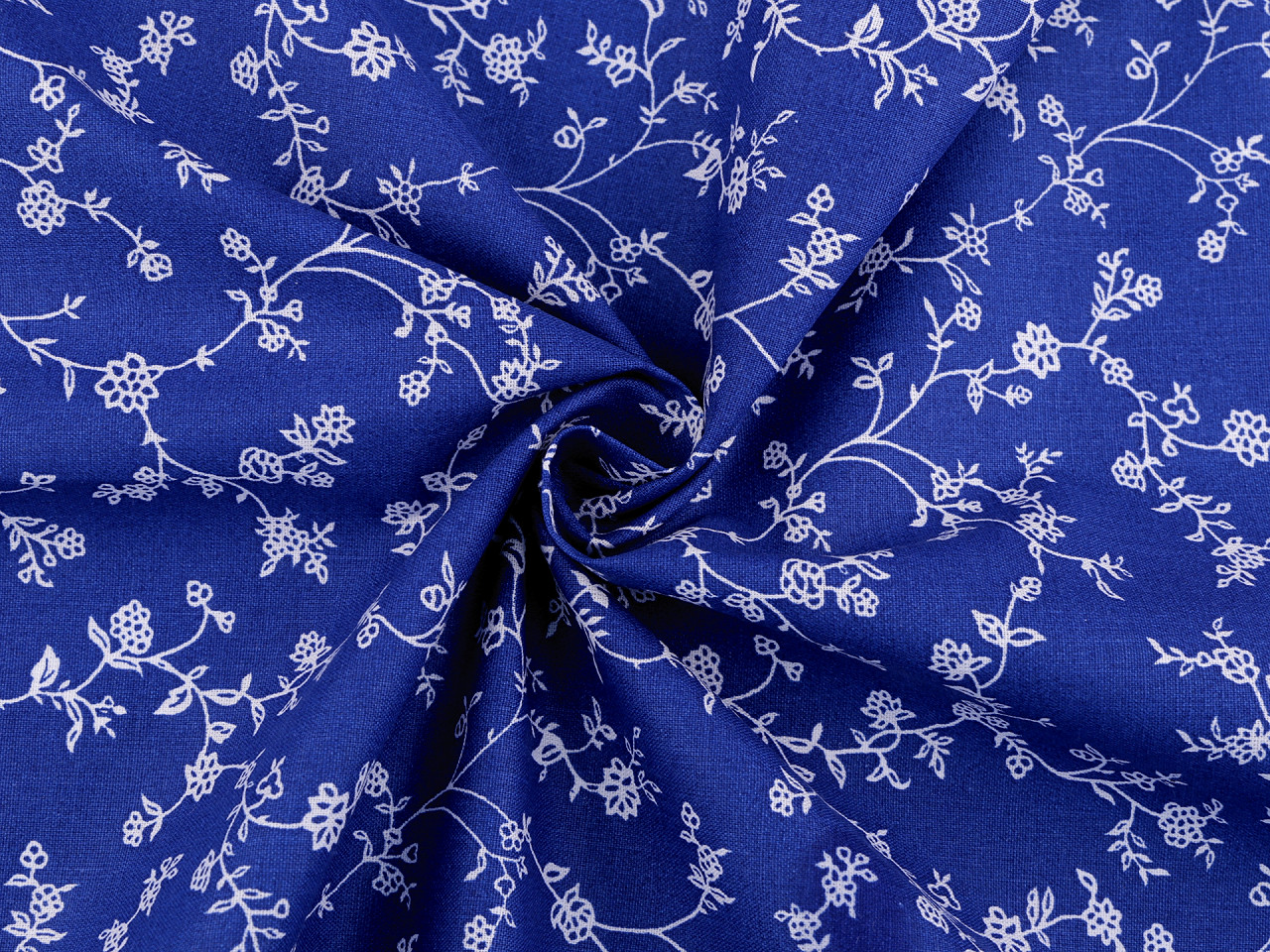 Bavlněná látka květy, střední, 5 černá