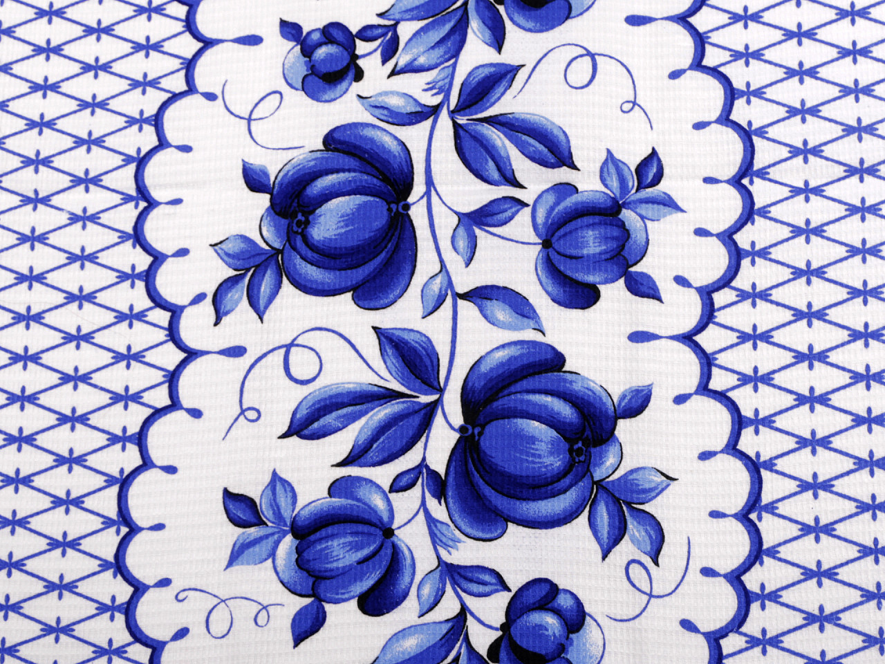 Bavlněné vaflové piké květy, střední, 2 modrá