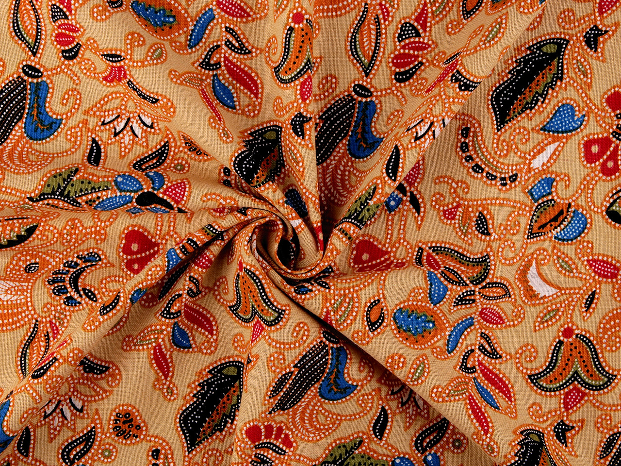 Bavlněná látka / plátno orientální, střední, 4 černá