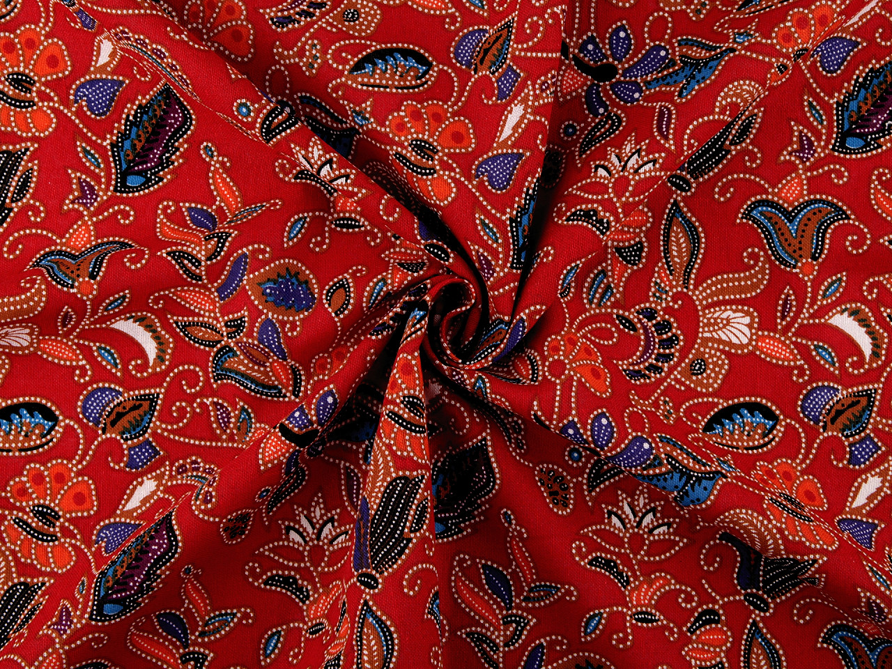 Bavlněná látka / plátno orientální, střední, 4 černá