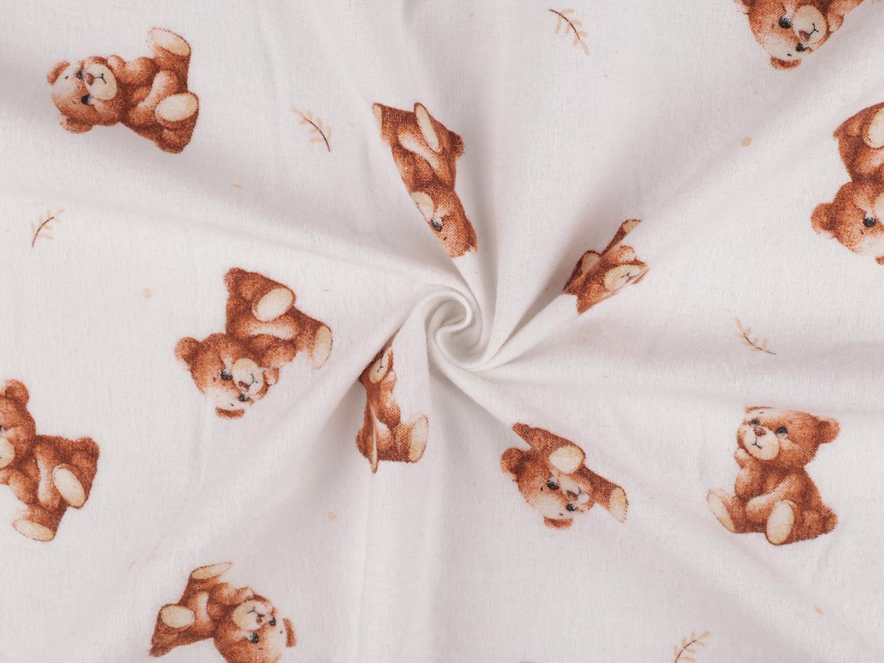 Bavlněný flanel medvídek, střední, 2 bílá