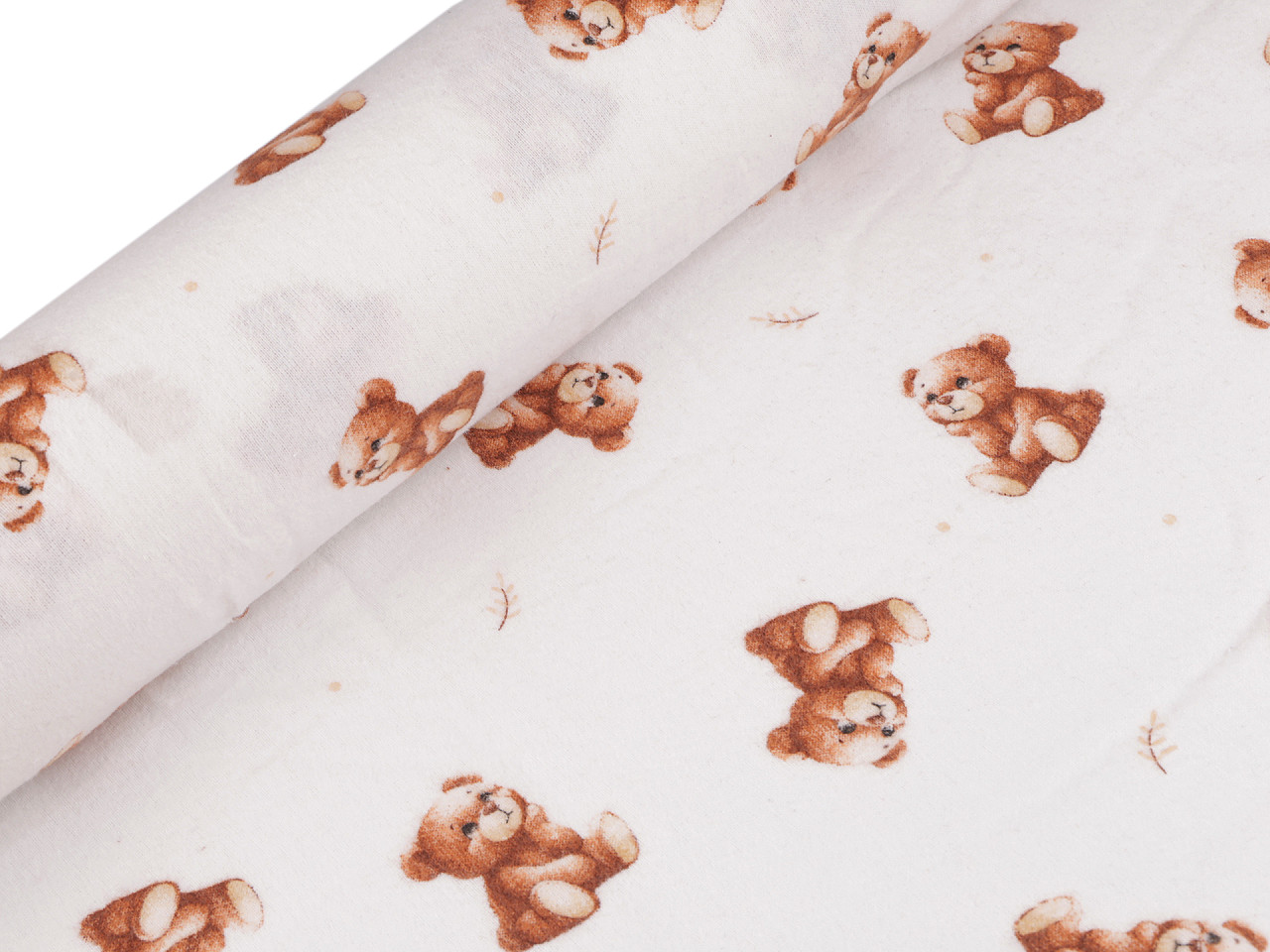 Bavlněný flanel medvídek, střední, 2 bílá