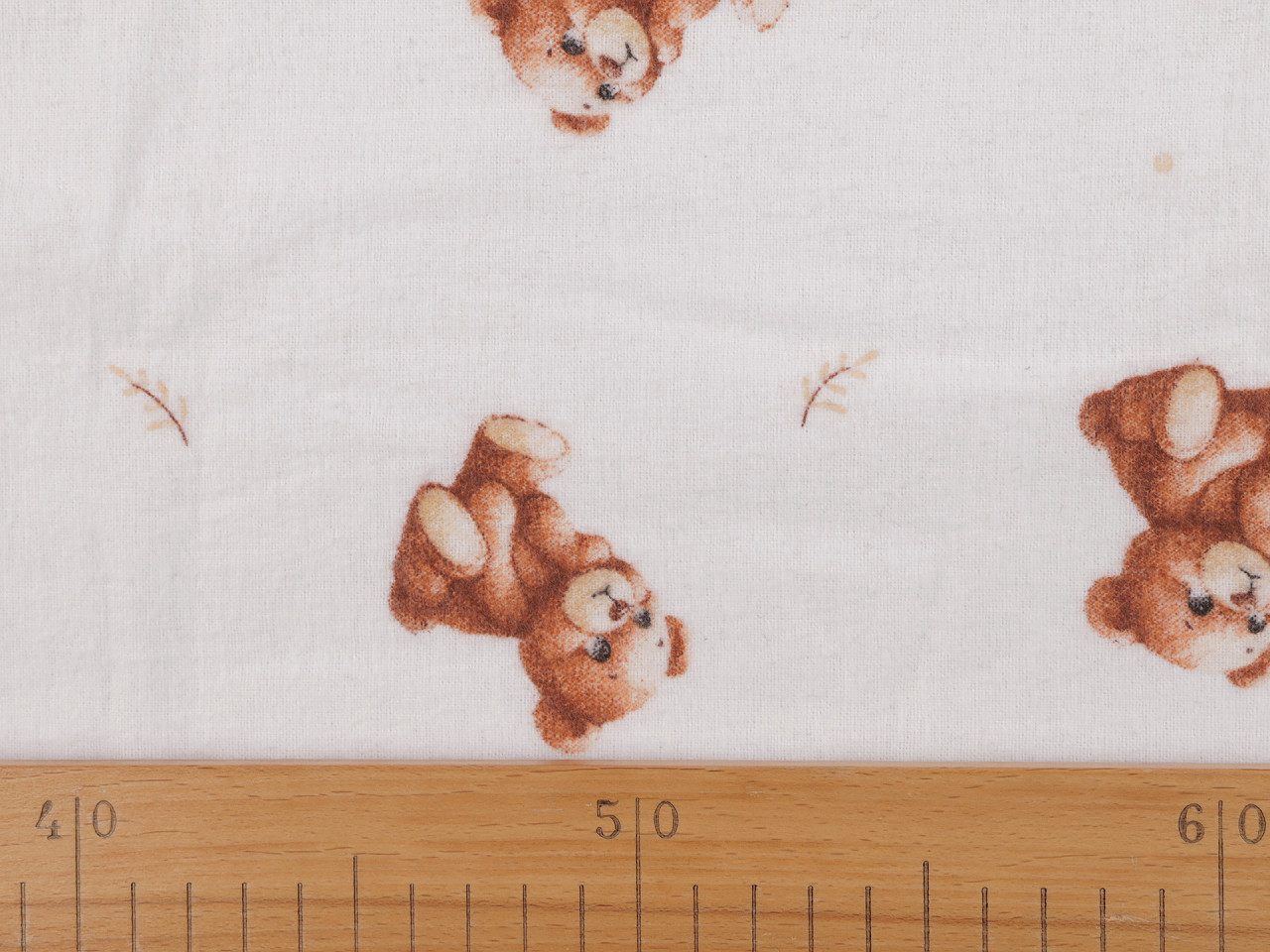 Bavlněný flanel medvídek, střední, 2 bílá