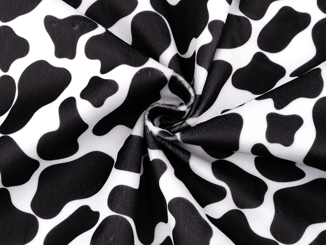 Imitace zvířecí kůže / kožešina hovězí, střední, 2 černá bílá