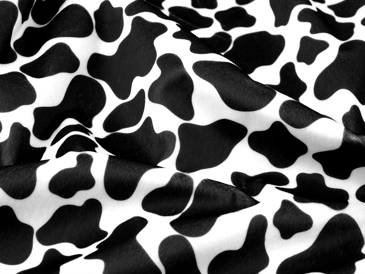 Imitace zvířecí kůže / kožešina hovězí, střední, 2 černá bílá