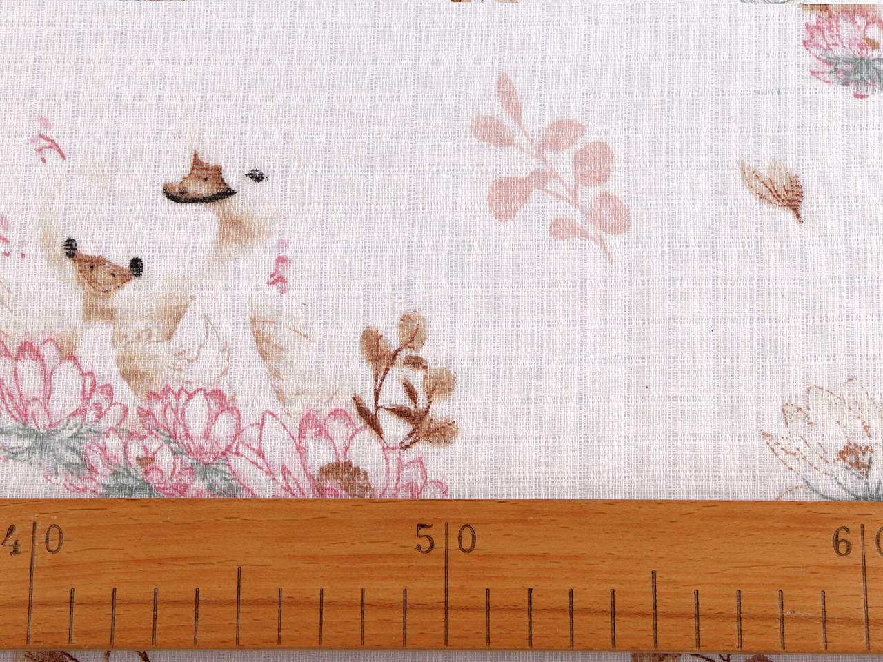 Bavlněná plenkovina / mušelín husy, střední, 1 (360T) bílá