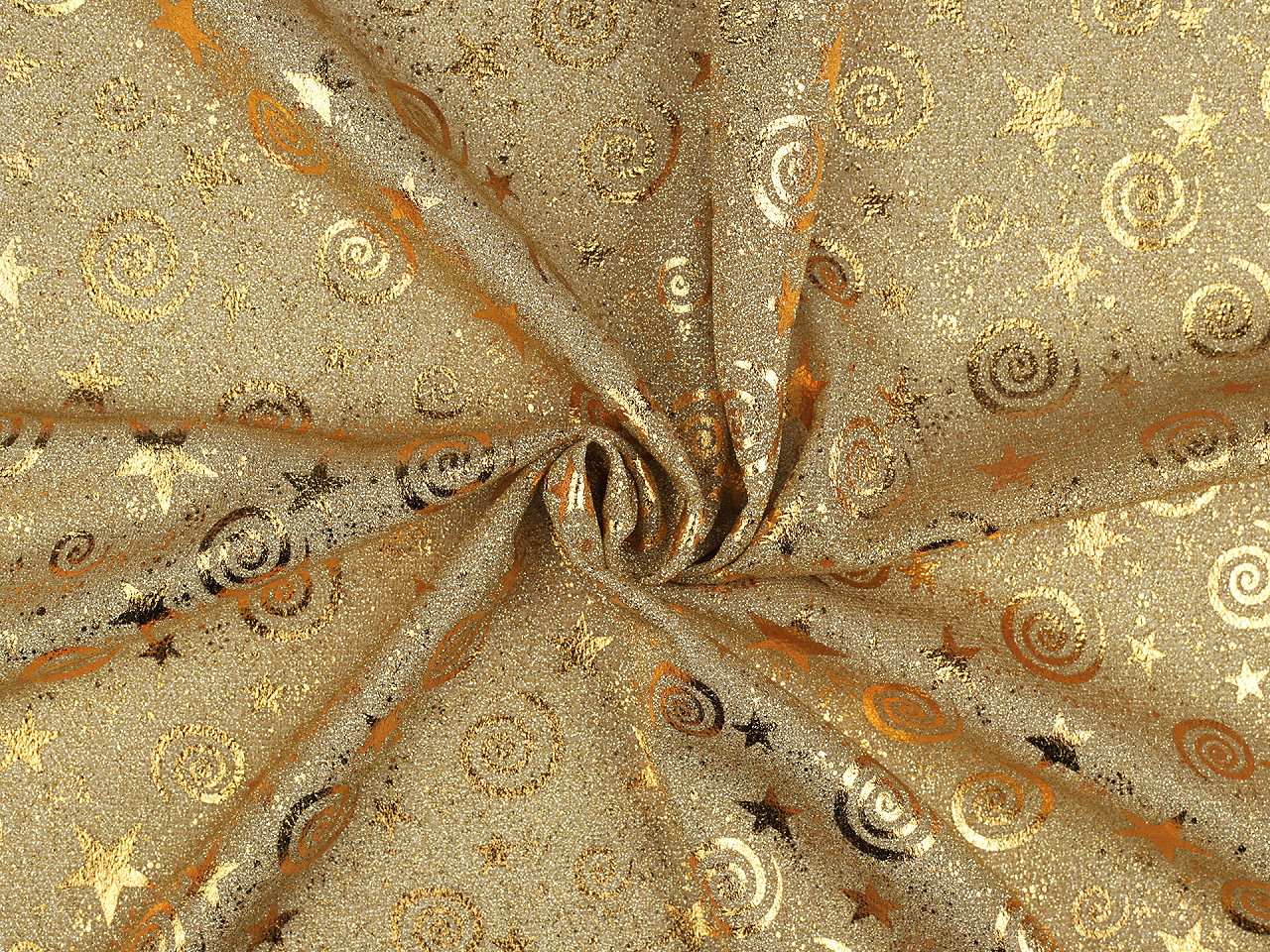 Dekorační lurexová látka vánoční, střední, 4 starorůžová