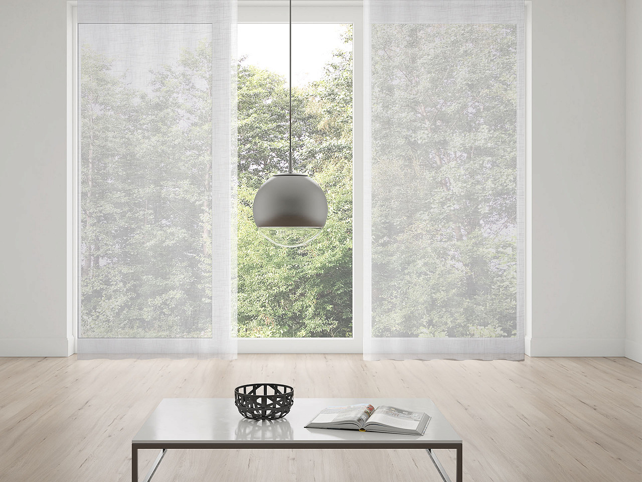 Záclona / voál strukturovaný s olůvkem šíře 276 cm, střední, Off White