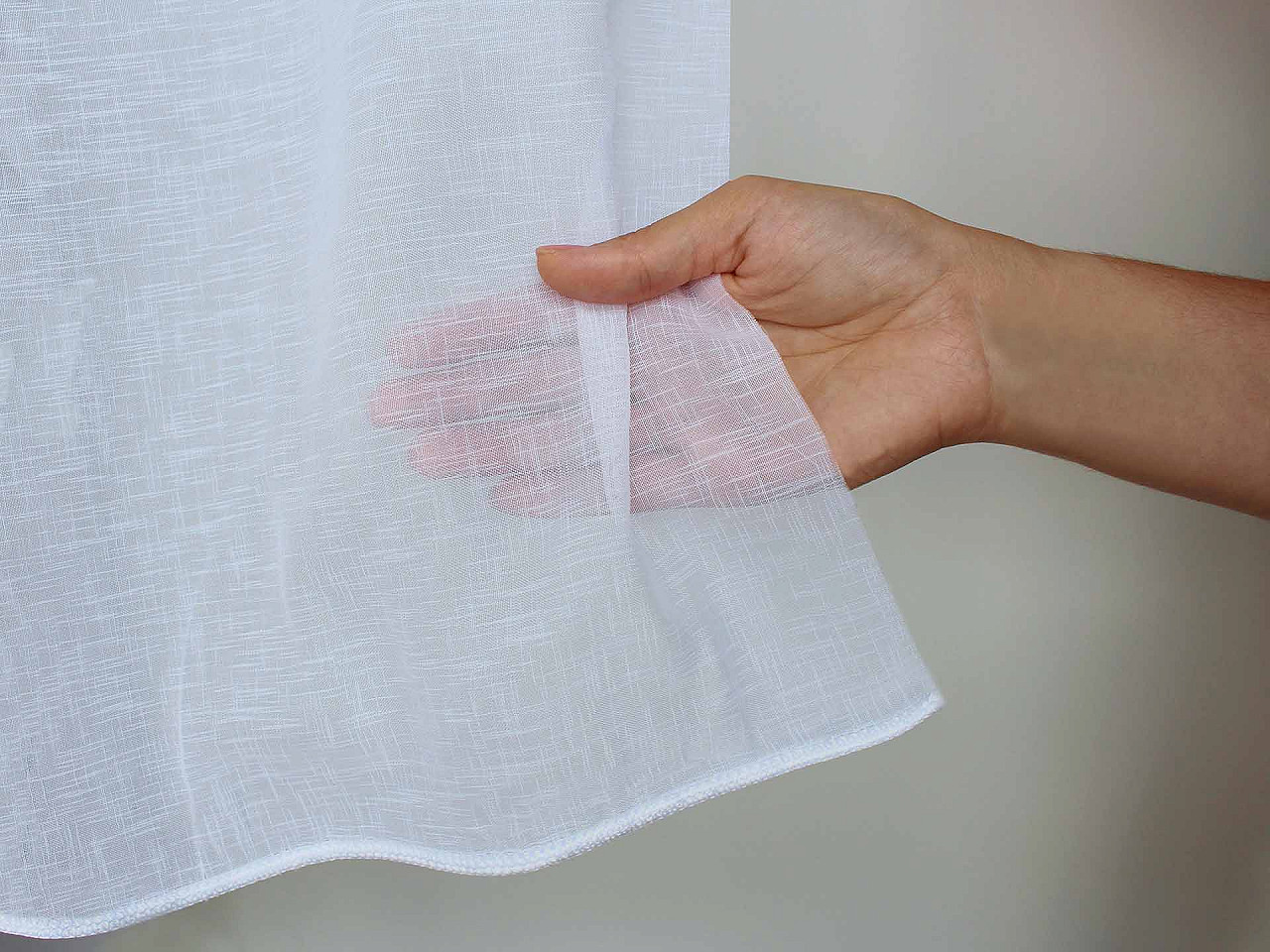 Záclona / voál strukturovaný s olůvkem šíře 276 cm, střední, Off White