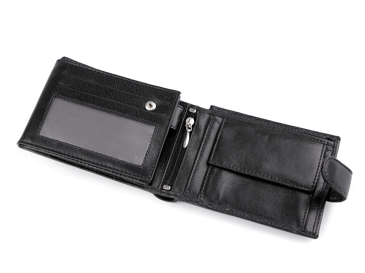 Herren-Geldbörse aus Leder, schwarz, 1 Stück