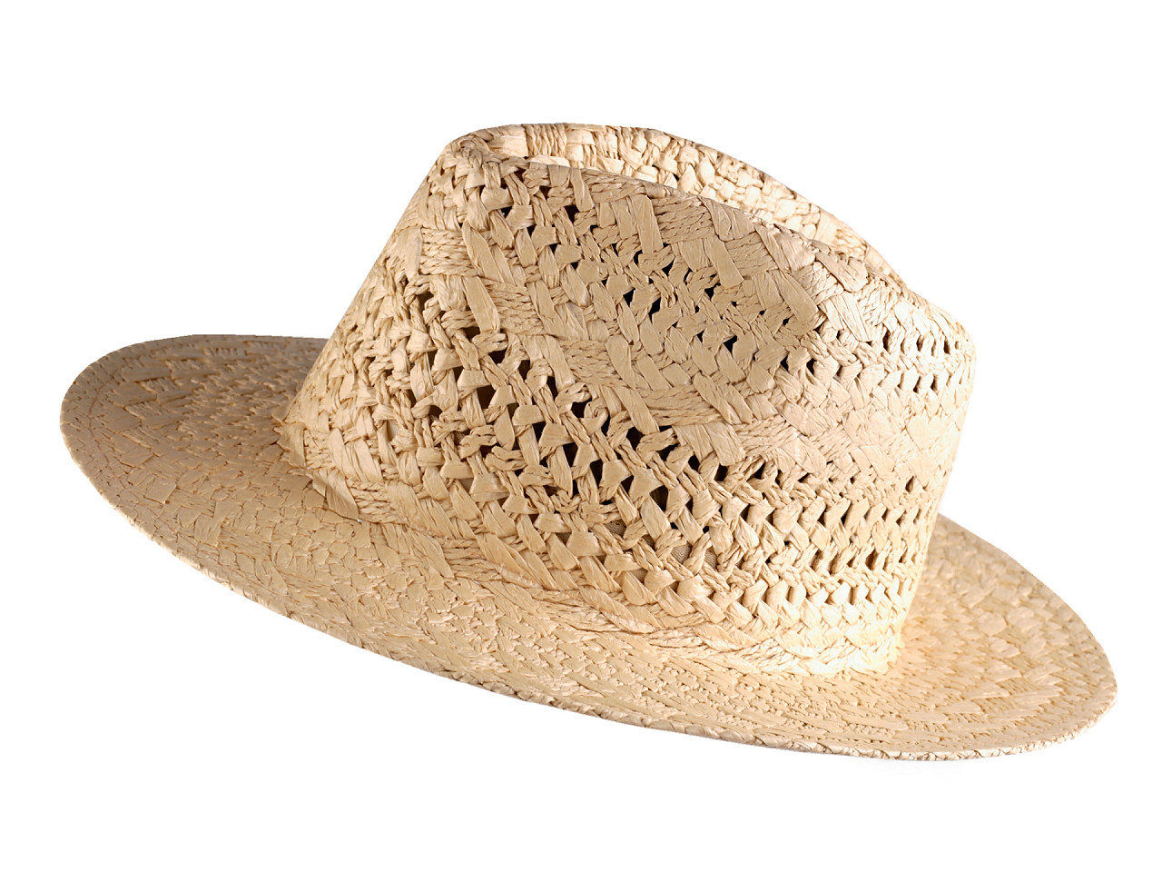 Pălărie de vară unisex, paie naturale, 1 buc