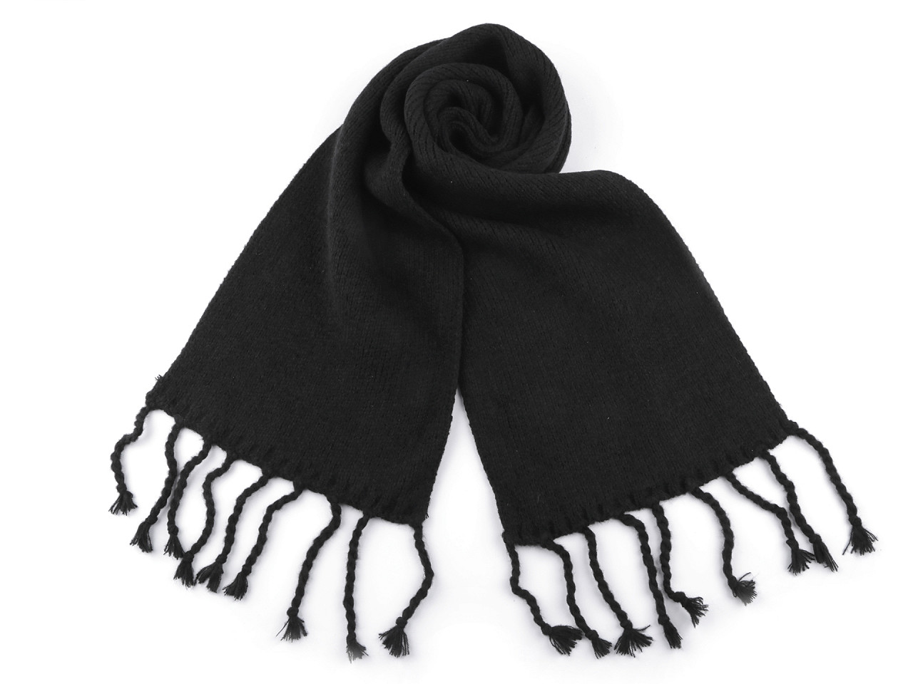 Fular de iarnă tricotat 27x175 cm, negru, 1 buc