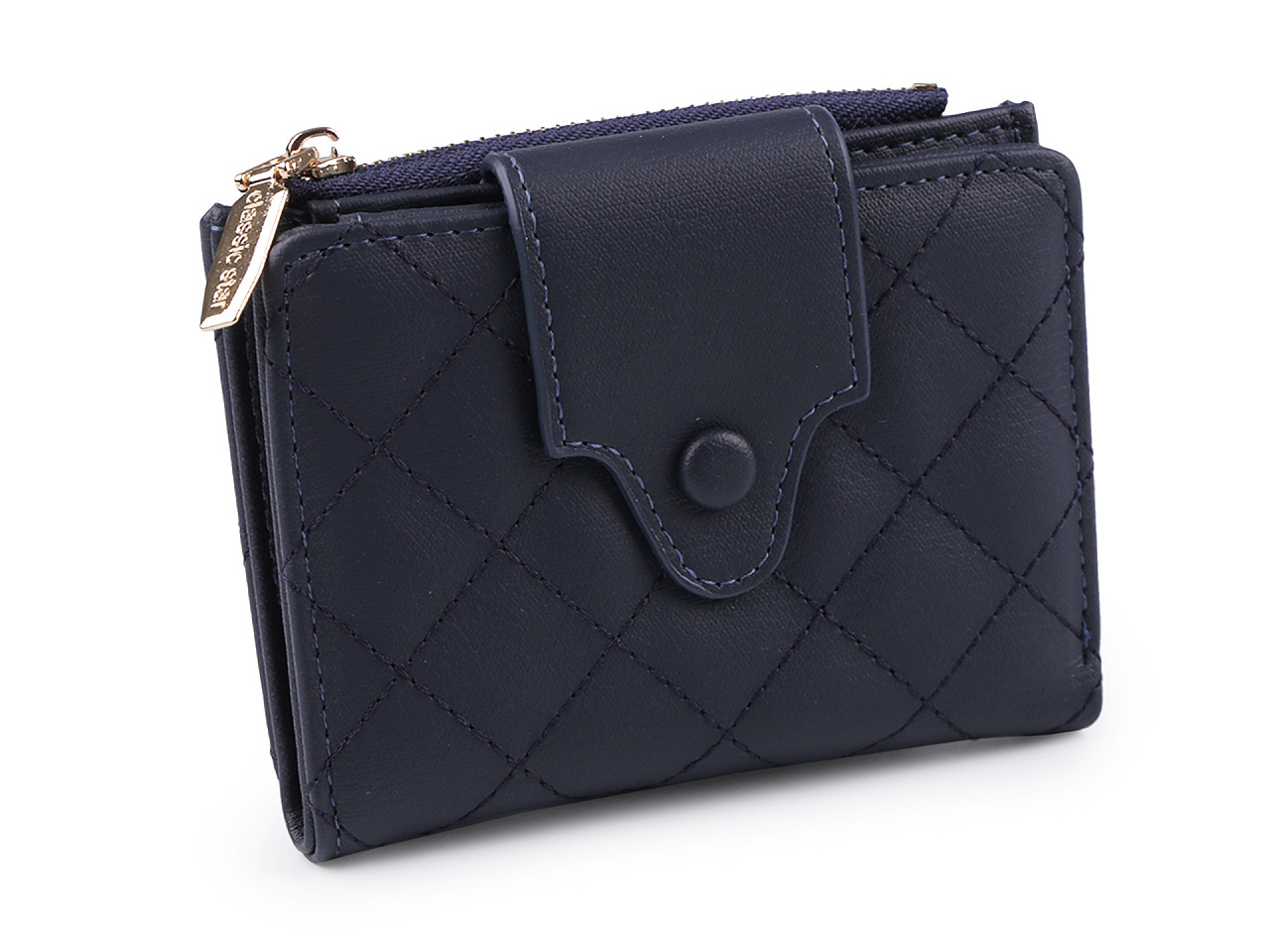 Women's quilted wallet 9x12 cm, blue parisian, 1 pc