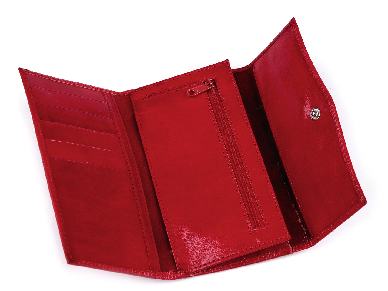 Damen-Geldbörse aus Leder 9x17,5 cm, rot, 1 Stück