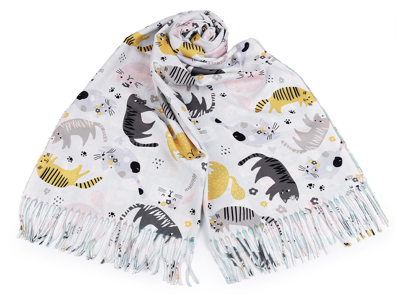 Šatka / šál / pléd so strapcami 65x190 cm