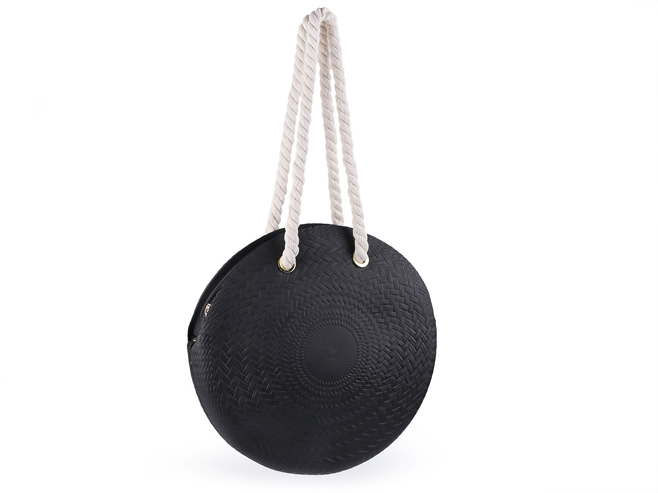 Runde Damenhandtasche aus Silikon Ø40 cm mit Reißverschluss, schwarz, 1 Stück