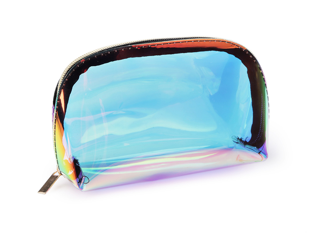 Husă/trusă cosmetică holografică, 19 x 12 x 7,5 cm, transparentă, 1 buc