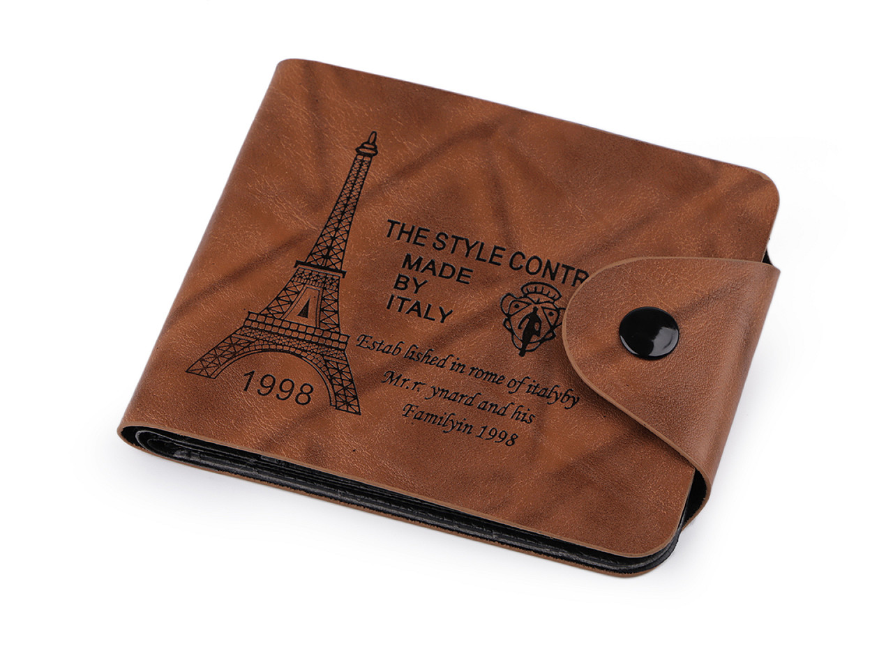 Herren-Brieftasche 9,5 x 12 cm, Cognacbraun, 1 Stück