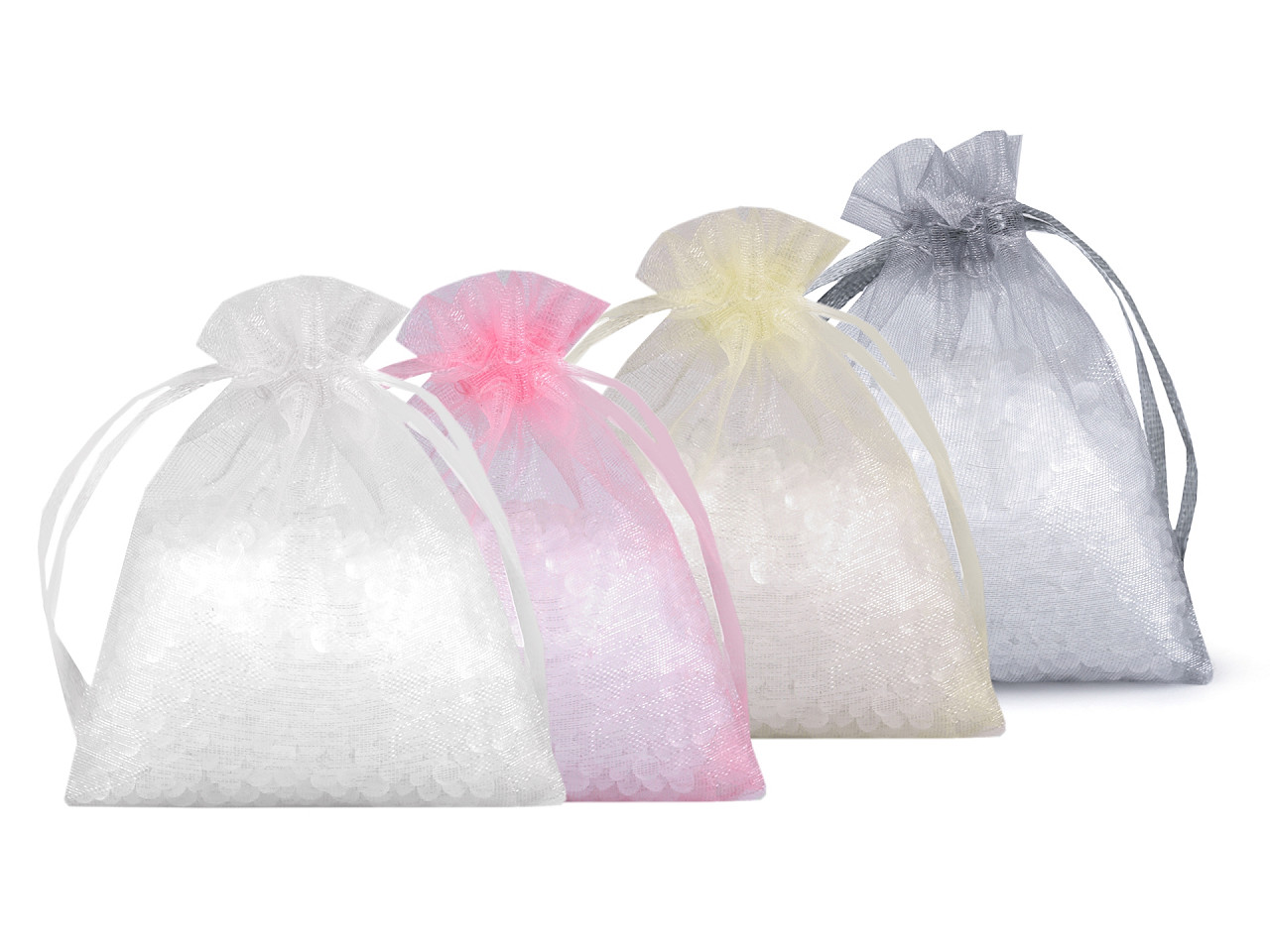 Dárkový pytlík 7x9 cm organza, malé, 1 bílá