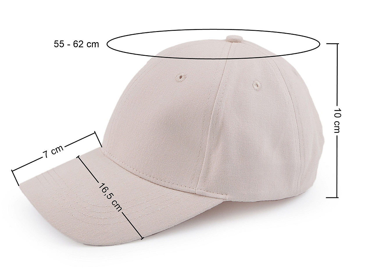 Bavlněná kšiltovka unisex vhodná k dozdobení, střední, 22 růžová sv.