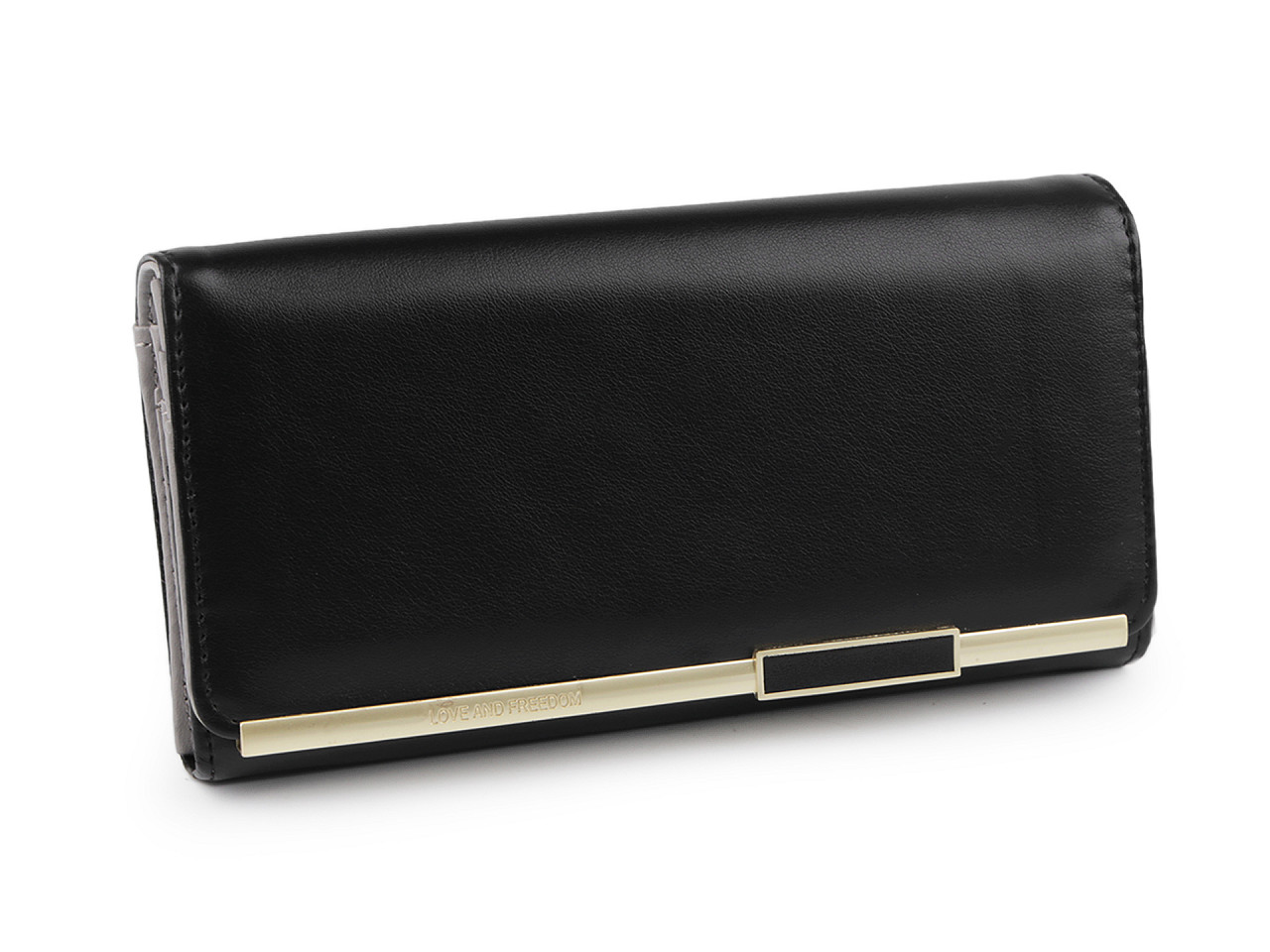 Women's wallet 9x18 cm, black, 1 pc