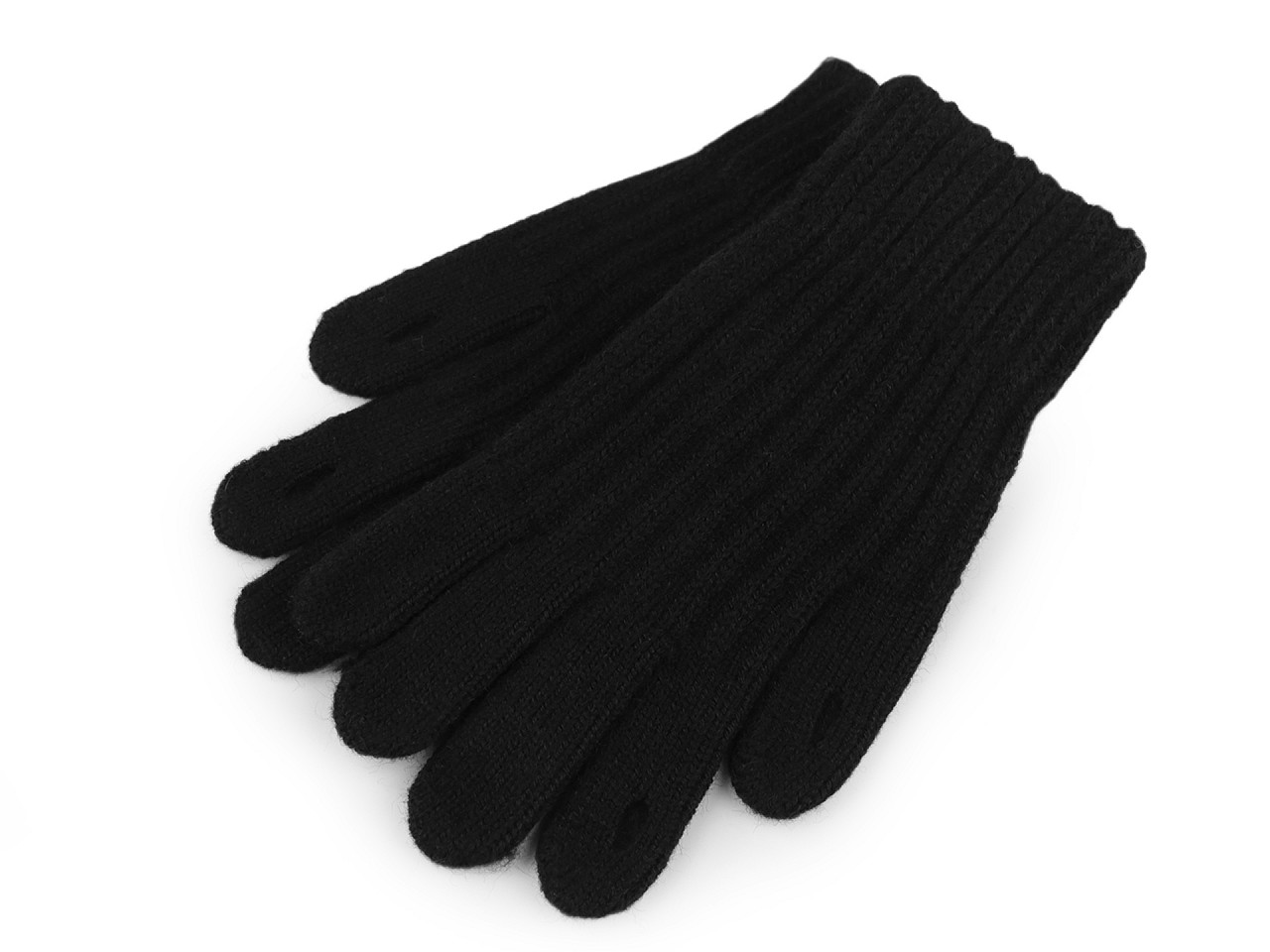 Gestrickte Handschuhe mit Touchscreen-Funktion, schwarz, 1 Paar