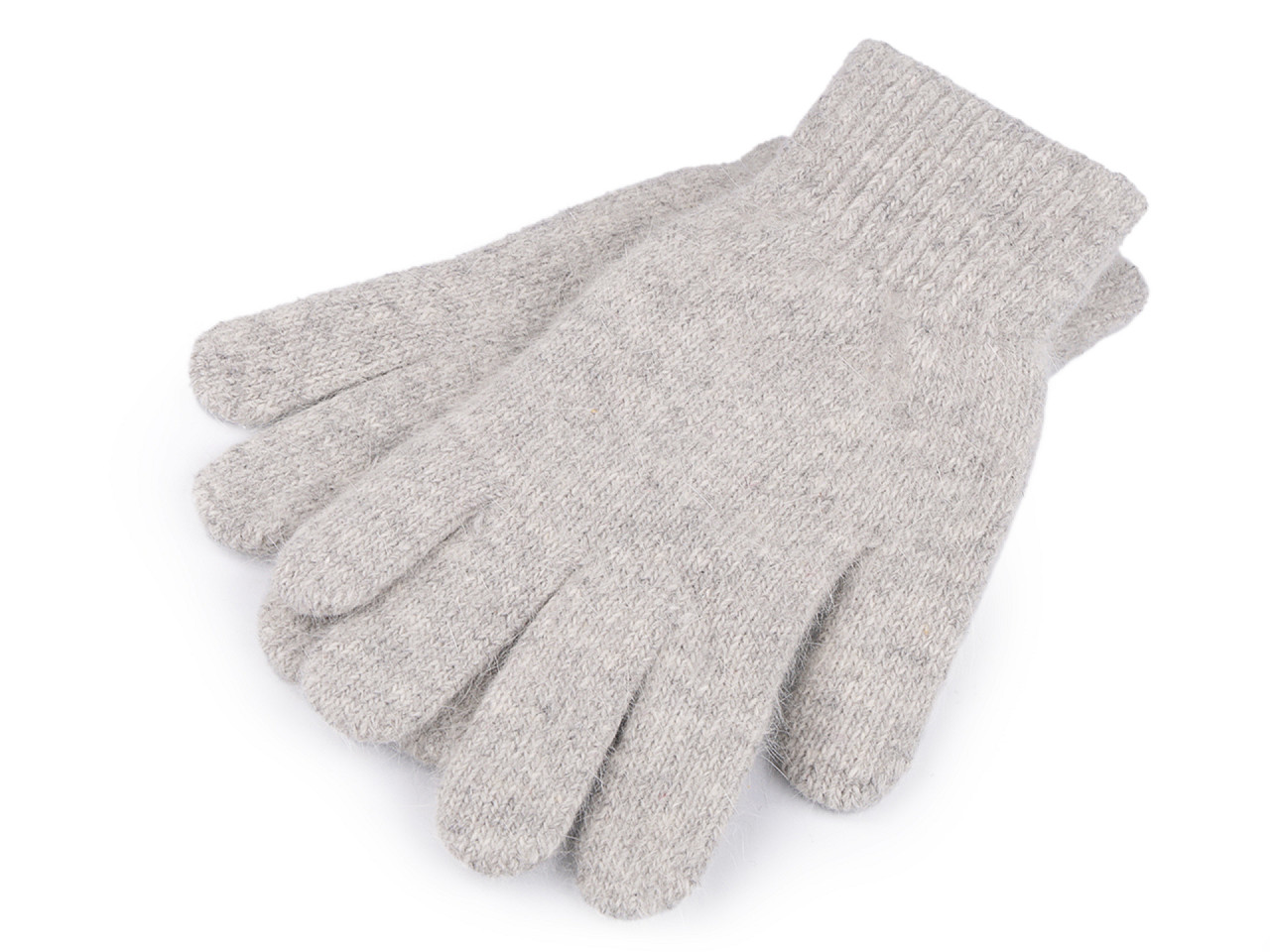 Mănuși unisex tricotate, gri deschis, 1 pereche
