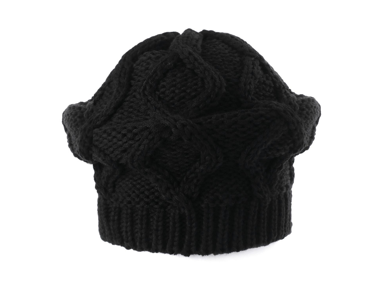 Bereta tricotată pentru femei/fete, neagră, 1 buc