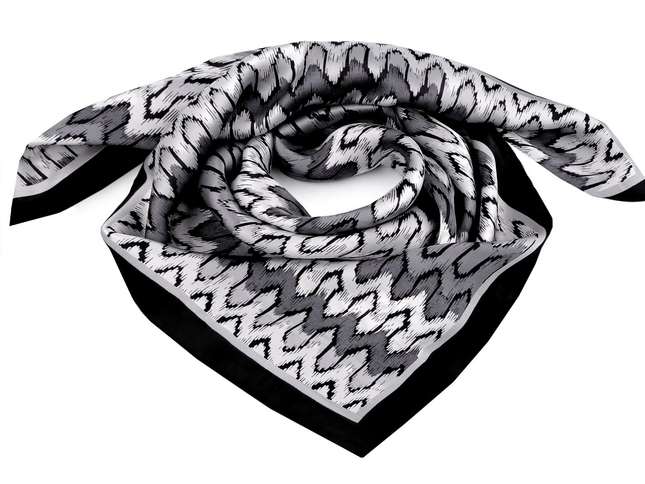 Satin scarf 70x70 cm, grey, 1 pc