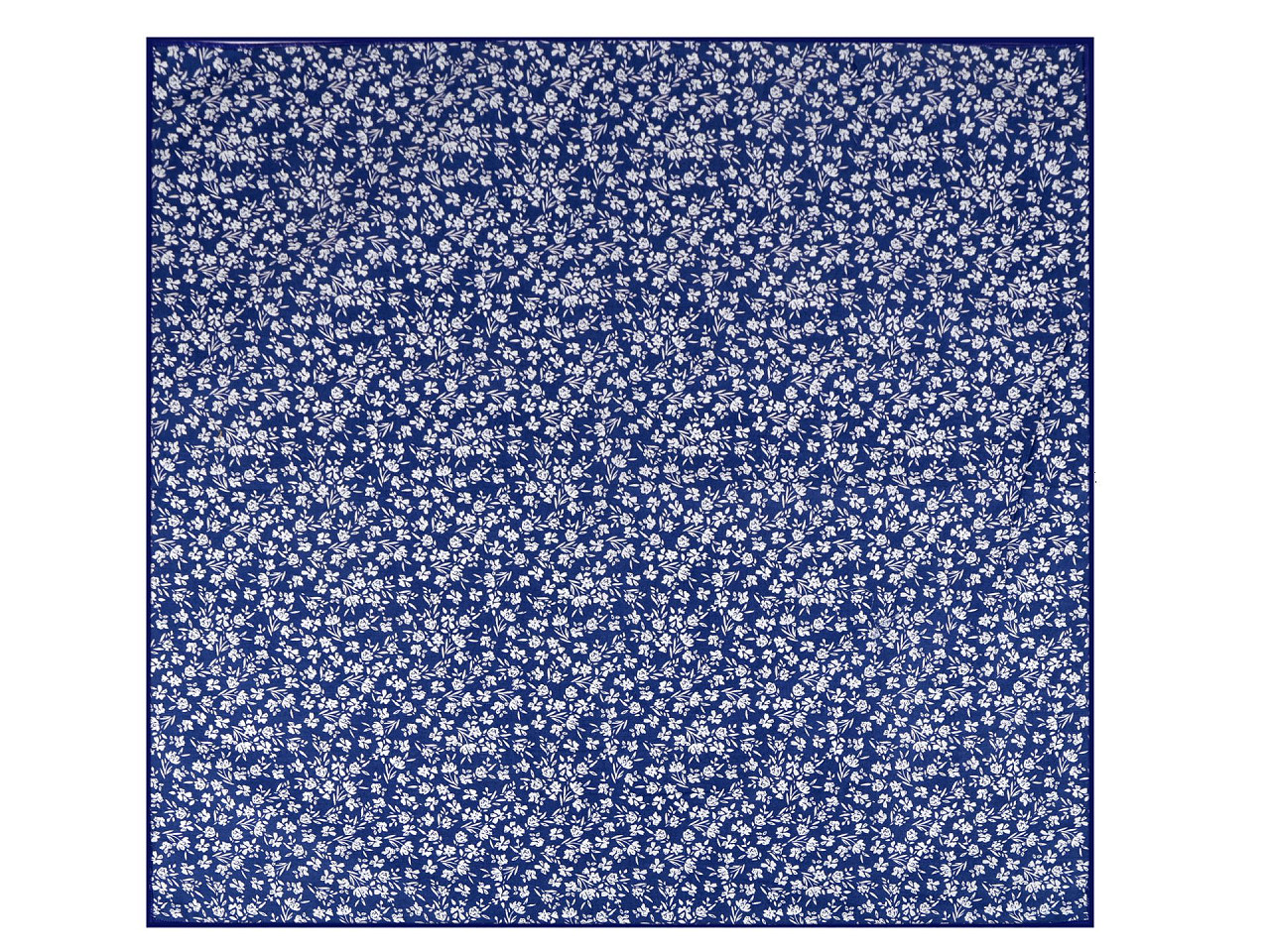 Baumwolltuch mit Blumenmuster 55x55 cm, blau, 1 Stk.