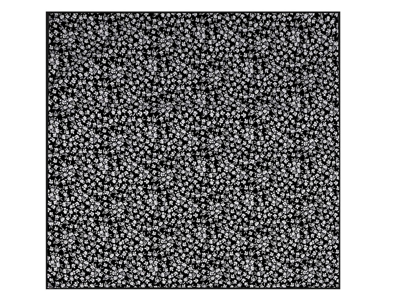 Baumwolltuch mit Blumen 55x55 cm, schwarz, 1 Stk.