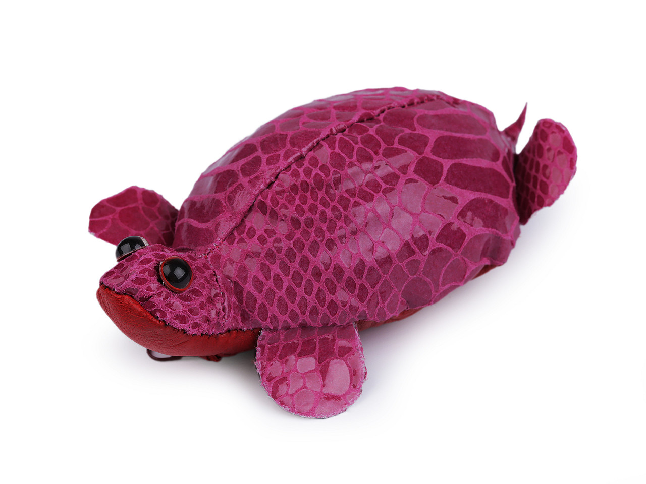 Portofel din piele / breloc broască țestoasă, roz zmeură, 1 buc.