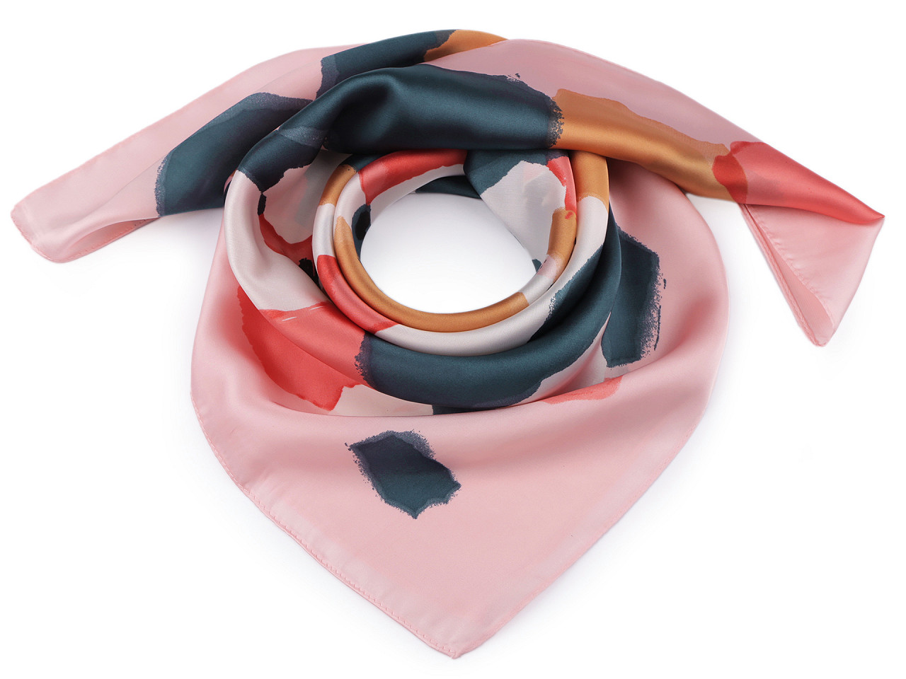 Satin scarf 70x70 cm, powder, 1 pc