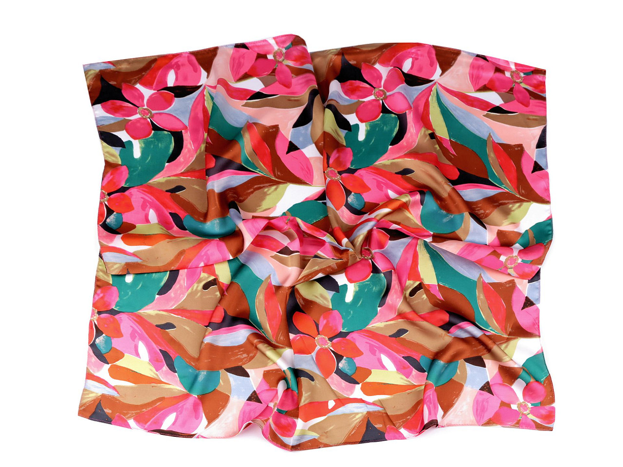 Satin scarf 70x70 cm, pink, 1 pc