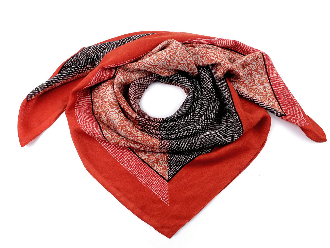 Scarf 105x105 cm, dark red, 1 pc