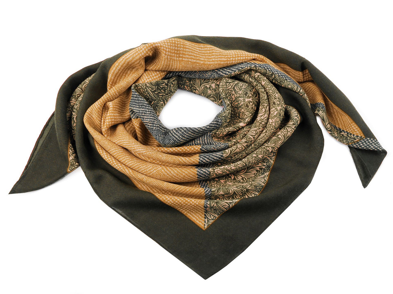 Scarf 105x105 cm, dark green, 1 pc