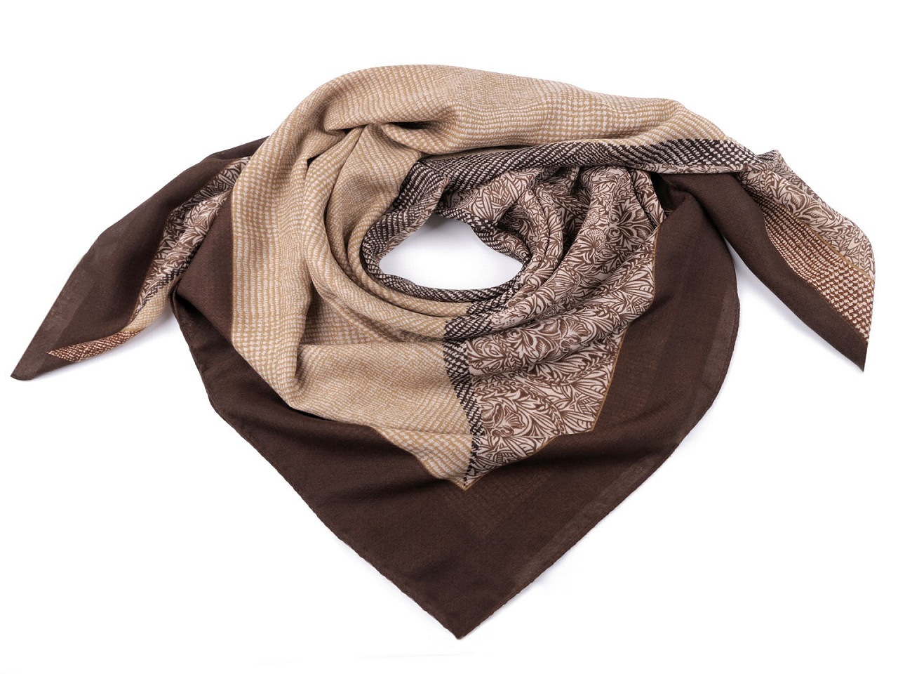 Scarf 105x105 cm, brown, 1 pc