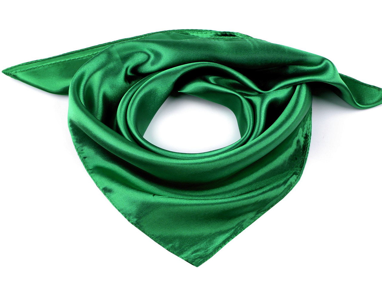 Einfarbiger Satinschal 60x60 cm, irisch grün, 1 Stk.